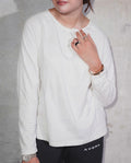 WHITE RAGLAN HENLEY (BOXY FIT)